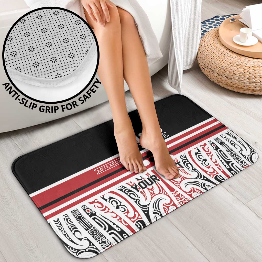 Personalised Toitu Te Tiriti Aotearoa 1840 Bathroom Set Red Kowhaiwhai Puhoro - Polynesian Pride