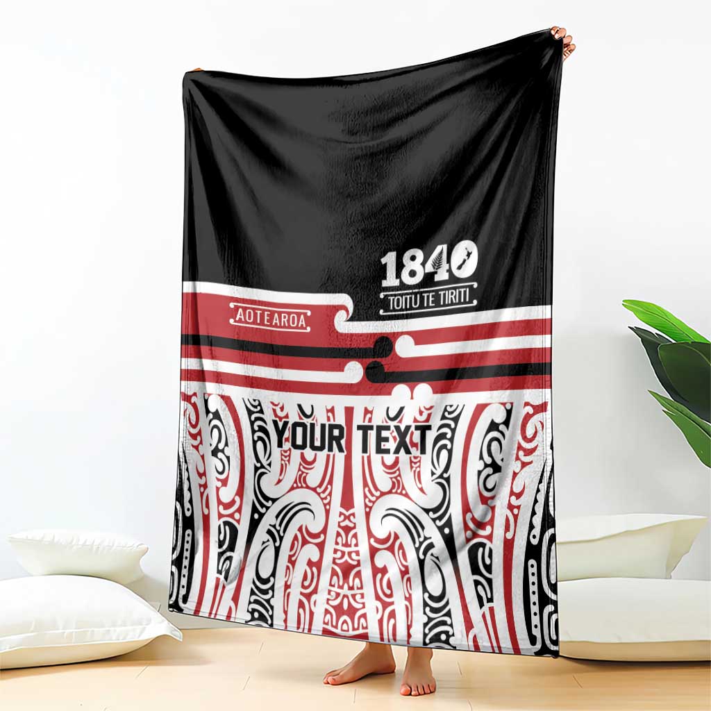 Personalised Toitu Te Tiriti Aotearoa 1840 Blanket Red Kowhaiwhai Puhoro LT9 - Polynesian Pride