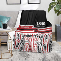 Personalised Toitu Te Tiriti Aotearoa 1840 Blanket Red Kowhaiwhai Puhoro LT9 - Polynesian Pride