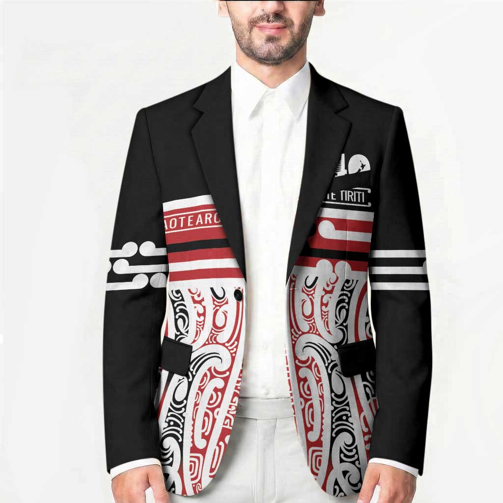 Personalised Toitu Te Tiriti Aotearoa 1840 Blazer Red Kowhaiwhai Puhoro LT9 - Polynesian Pride