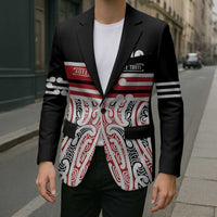 Personalised Toitu Te Tiriti Aotearoa 1840 Blazer Red Kowhaiwhai Puhoro LT9 - Polynesian Pride