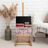 Personalised Toitu Te Tiriti Aotearoa 1840 Canvas Wall Art Red Kowhaiwhai Puhoro LT9 - Polynesian Pride