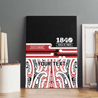 Personalised Toitu Te Tiriti Aotearoa 1840 Canvas Wall Art Red Kowhaiwhai Puhoro LT9 - Polynesian Pride