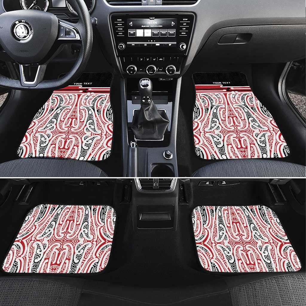 Personalised Toitu Te Tiriti Aotearoa 1840 Car Mats Red Kowhaiwhai Puhoro - Polynesian Pride