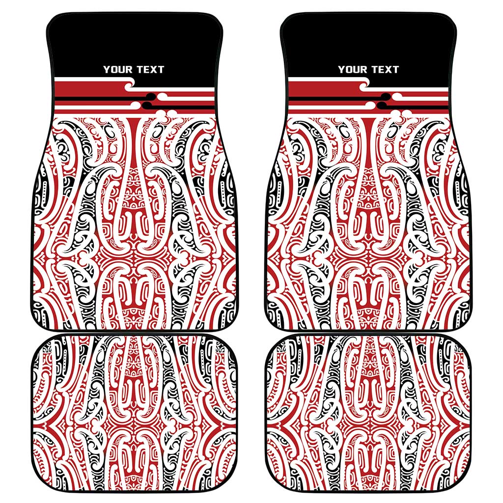 Personalised Toitu Te Tiriti Aotearoa 1840 Car Mats Red Kowhaiwhai Puhoro LT9 - Polynesian Pride