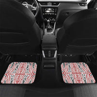 Personalised Toitu Te Tiriti Aotearoa 1840 Car Mats Red Kowhaiwhai Puhoro LT9 Set 2pcs - Back Black - Polynesian Pride