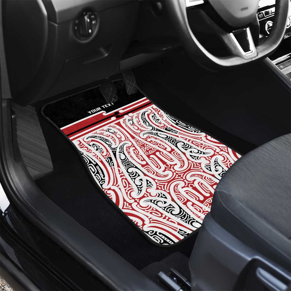 Personalised Toitu Te Tiriti Aotearoa 1840 Car Mats Red Kowhaiwhai Puhoro LT9 - Polynesian Pride