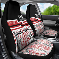 Personalised Toitu Te Tiriti Aotearoa 1840 Car Seat Cover Red Kowhaiwhai Puhoro - Polynesian Pride