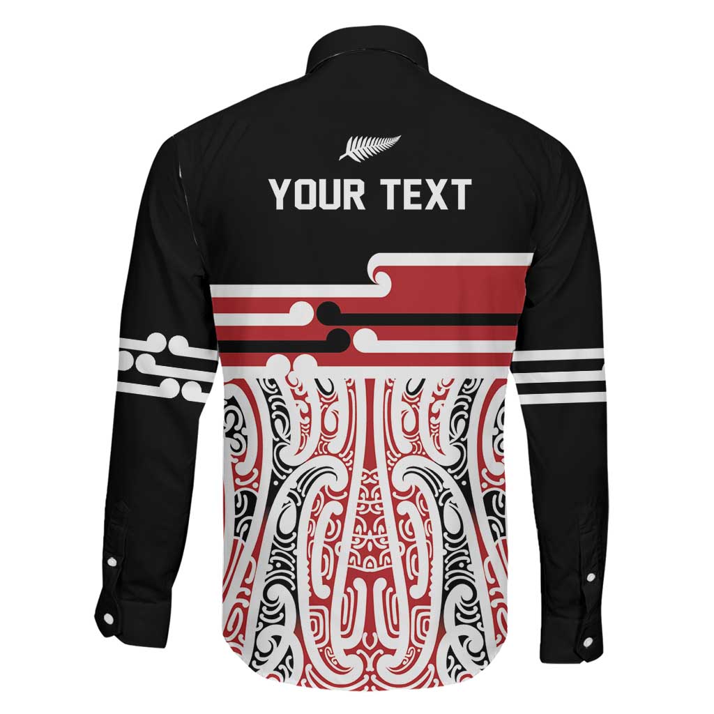 Personalised Toitu Te Tiriti Aotearoa 1840 Family Matching Off Shoulder Maxi Dress and Hawaiian Shirt Red Kowhaiwhai Puhoro - Polynesian Pride