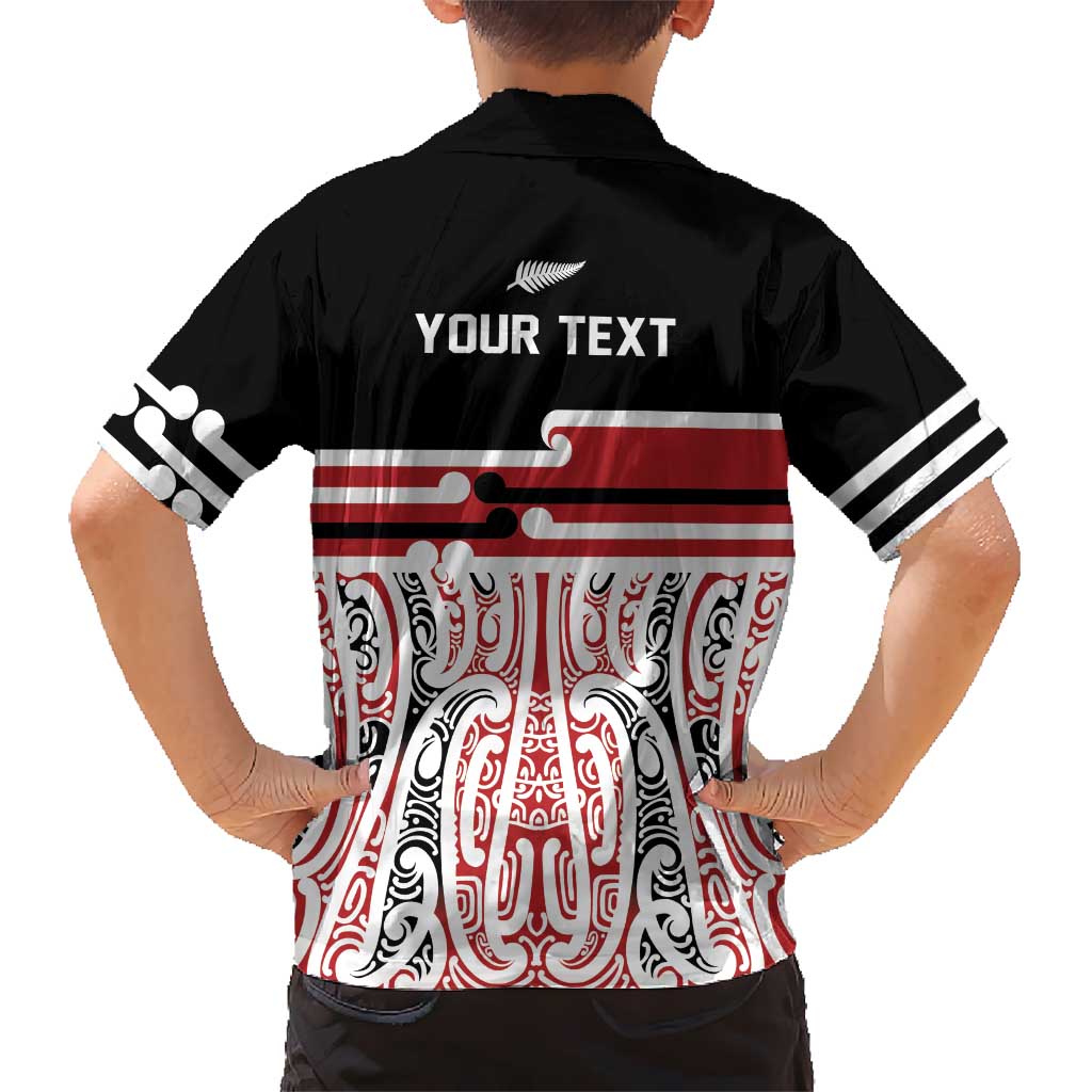 Personalised Toitu Te Tiriti Aotearoa 1840 Family Matching Puletasi and Hawaiian Shirt Red Kowhaiwhai Puhoro - Polynesian Pride