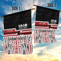 Personalised Toitu Te Tiriti Aotearoa 1840 Garden Flag Red Kowhaiwhai Puhoro LT9 - Polynesian Pride