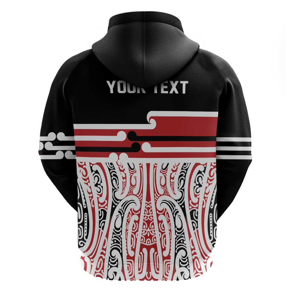 Personalised Toitu Te Tiriti Aotearoa 1840 Hoodie Red Kowhaiwhai Puhoro - Polynesian Pride