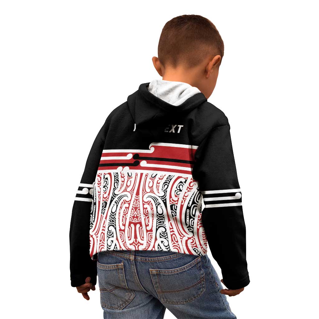 Personalised Toitu Te Tiriti Aotearoa 1840 Kid Hoodie Red Kowhaiwhai Puhoro LT9 - Polynesian Pride