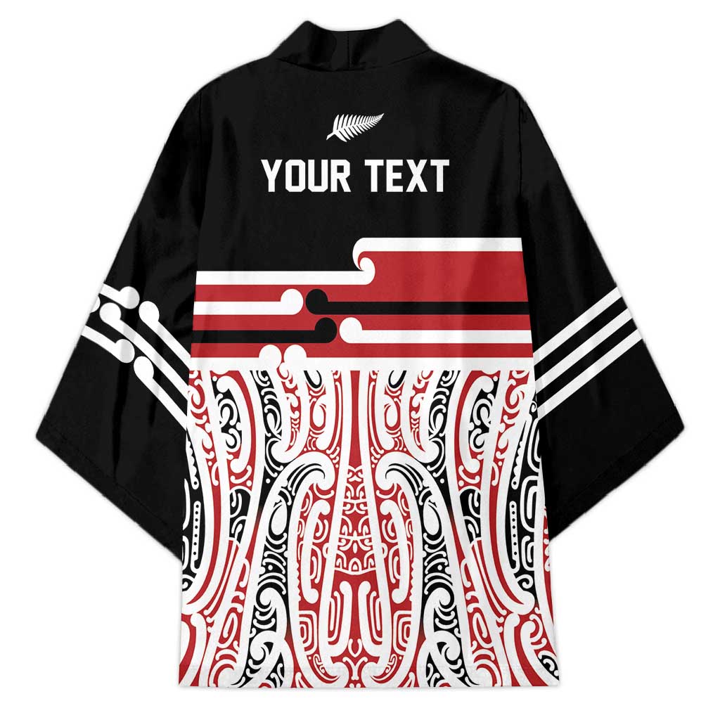 Personalised Toitu Te Tiriti Aotearoa 1840 Kimono Red Kowhaiwhai Puhoro LT9 - Polynesian Pride