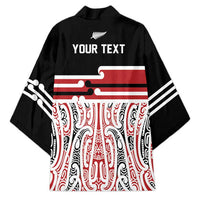 Personalised Toitu Te Tiriti Aotearoa 1840 Kimono Red Kowhaiwhai Puhoro LT9 - Polynesian Pride