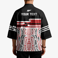 Personalised Toitu Te Tiriti Aotearoa 1840 Kimono Red Kowhaiwhai Puhoro LT9 - Polynesian Pride
