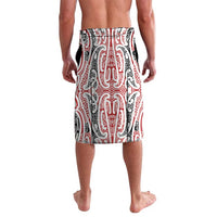 Personalised Toitu Te Tiriti Aotearoa 1840 Lavalava Red Kowhaiwhai Puhoro - Polynesian Pride