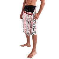 Personalised Toitu Te Tiriti Aotearoa 1840 Lavalava Red Kowhaiwhai Puhoro - Polynesian Pride