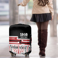 Personalised Toitu Te Tiriti Aotearoa 1840 Luggage Cover Red Kowhaiwhai Puhoro LT9 - Polynesian Pride