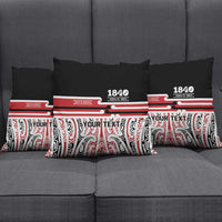 Personalised Toitu Te Tiriti Aotearoa 1840 Pillow Cover Red Kowhaiwhai Puhoro LT9 - Polynesian Pride