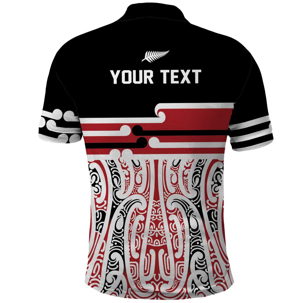 Personalised Toitu Te Tiriti Aotearoa 1840 Polo Shirt Red Kowhaiwhai Puhoro LT9 - Polynesian Pride