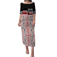 Personalised Toitu Te Tiriti Aotearoa 1840 Puletasi Red Kowhaiwhai Puhoro - Polynesian Pride