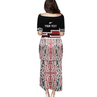Personalised Toitu Te Tiriti Aotearoa 1840 Puletasi Red Kowhaiwhai Puhoro - Polynesian Pride