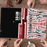 Personalised Toitu Te Tiriti Aotearoa 1840 Puzzle Red Kowhaiwhai Puhoro LT9 - Polynesian Pride
