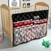 Personalised Toitu Te Tiriti Aotearoa 1840 Quilt Red Kowhaiwhai Puhoro - Polynesian Pride
