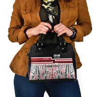 Personalised Toitu Te Tiriti Aotearoa 1840 Shoulder Handbag Red Kowhaiwhai Puhoro LT9 - Polynesian Pride