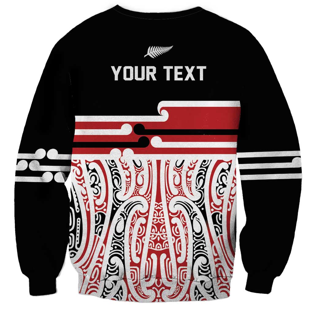 Personalised Toitu Te Tiriti Aotearoa 1840 Sweatshirt Red Kowhaiwhai Puhoro LT9 - Polynesian Pride