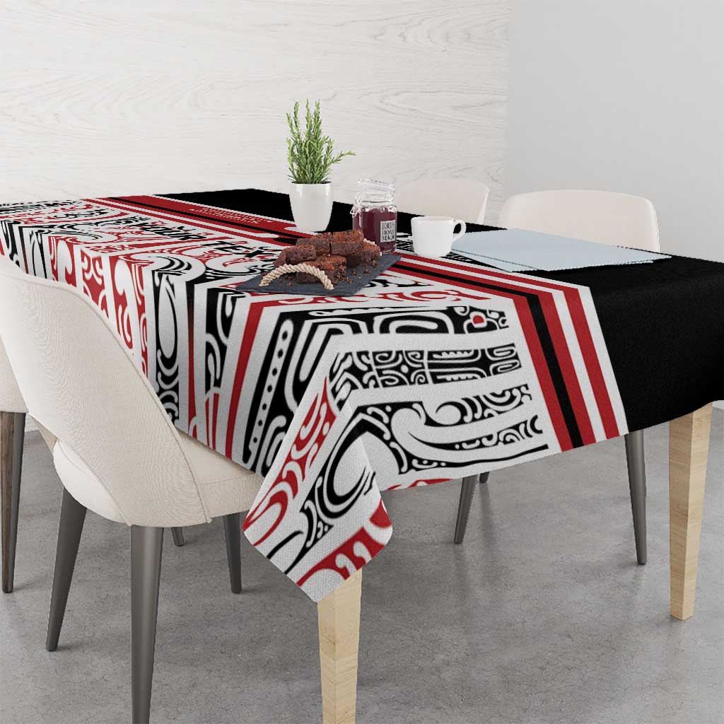 Personalised Toitu Te Tiriti Aotearoa 1840 Tablecloth Red Kowhaiwhai Puhoro LT9 - Polynesian Pride