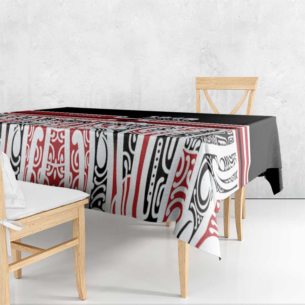 Personalised Toitu Te Tiriti Aotearoa 1840 Tablecloth Red Kowhaiwhai Puhoro LT9 - Polynesian Pride