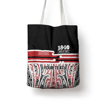 Personalised Toitu Te Tiriti Aotearoa 1840 Tote Bag Red Kowhaiwhai Puhoro LT9 - Polynesian Pride
