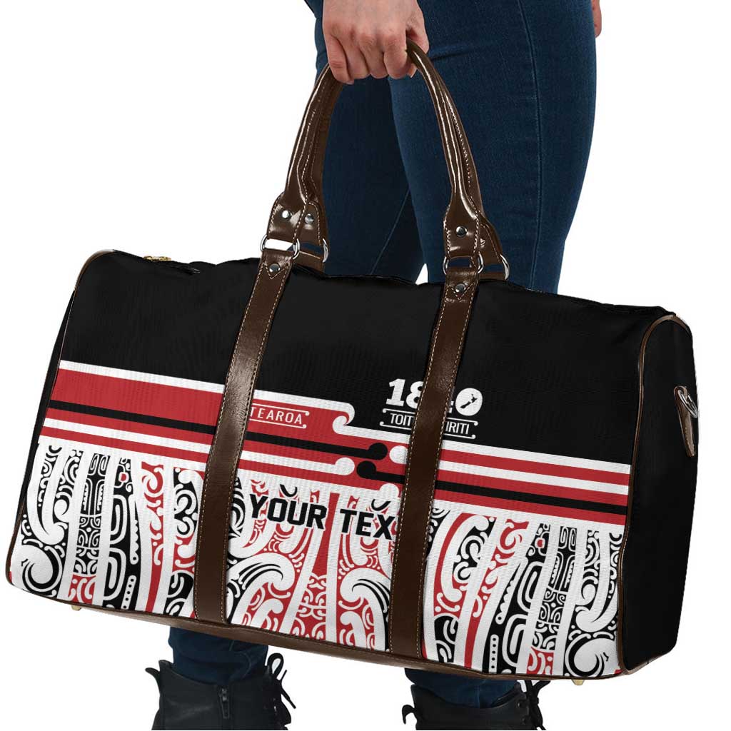 Personalised Toitu Te Tiriti Aotearoa 1840 Travel Bag Red Kowhaiwhai Puhoro LT9 - Polynesian Pride