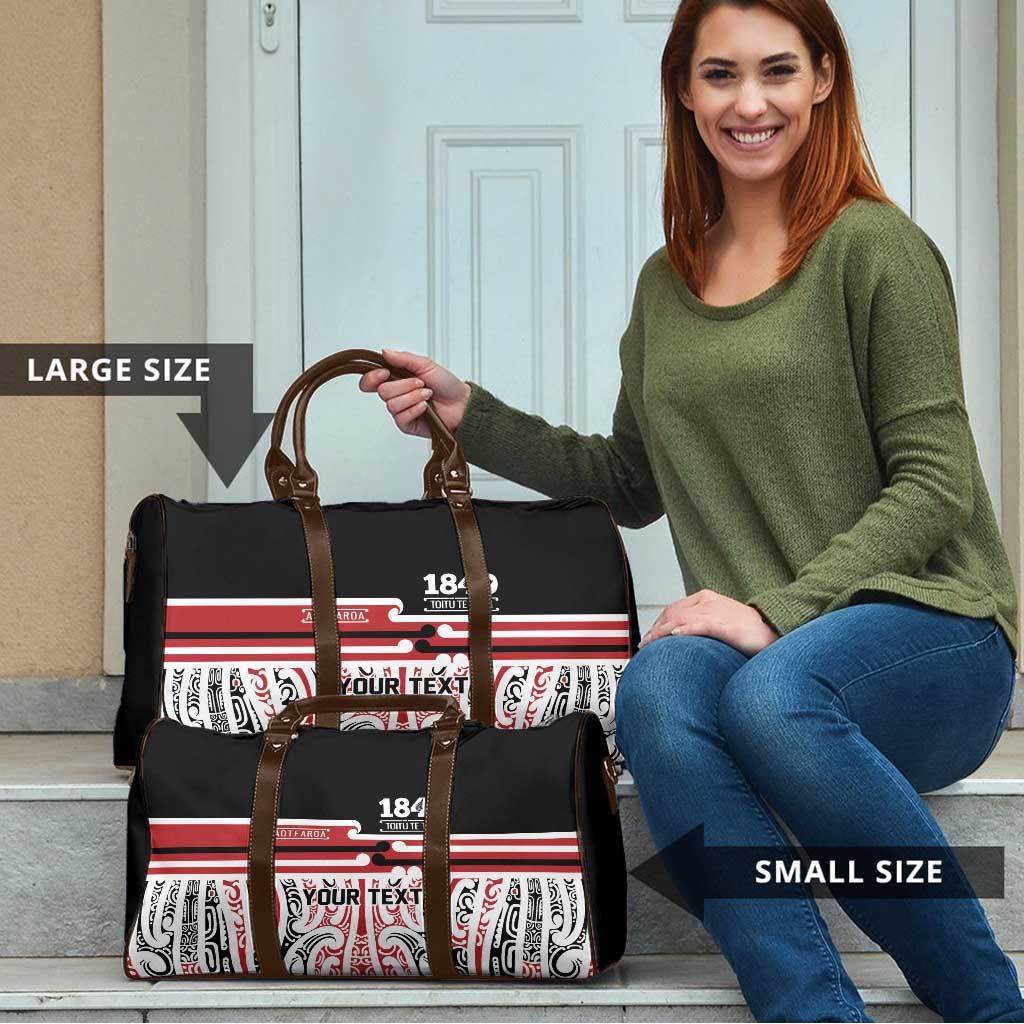 Personalised Toitu Te Tiriti Aotearoa 1840 Travel Bag Red Kowhaiwhai Puhoro LT9 - Polynesian Pride