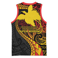 Papua New Guinea Tribal Tattoo Basketball Jersey 50th Independence Anniversary - Polynesian Pride