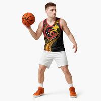 Papua New Guinea Tribal Tattoo Basketball Jersey 50th Independence Anniversary - Polynesian Pride