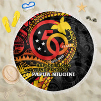 Papua New Guinea Tribal Tattoo Beach Blanket 50th Independence Anniversary LT9 One Size 150cm Black - Polynesian Pride