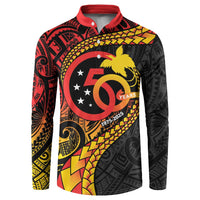Papua New Guinea Tribal Tattoo Button Sweatshirt 50th Independence Anniversary LT9 Black - Polynesian Pride
