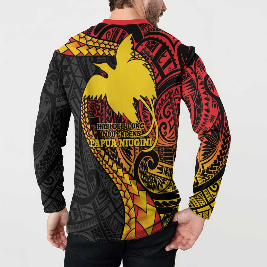 Papua New Guinea Tribal Tattoo Button Sweatshirt 50th Independence Anniversary LT9 - Polynesian Pride