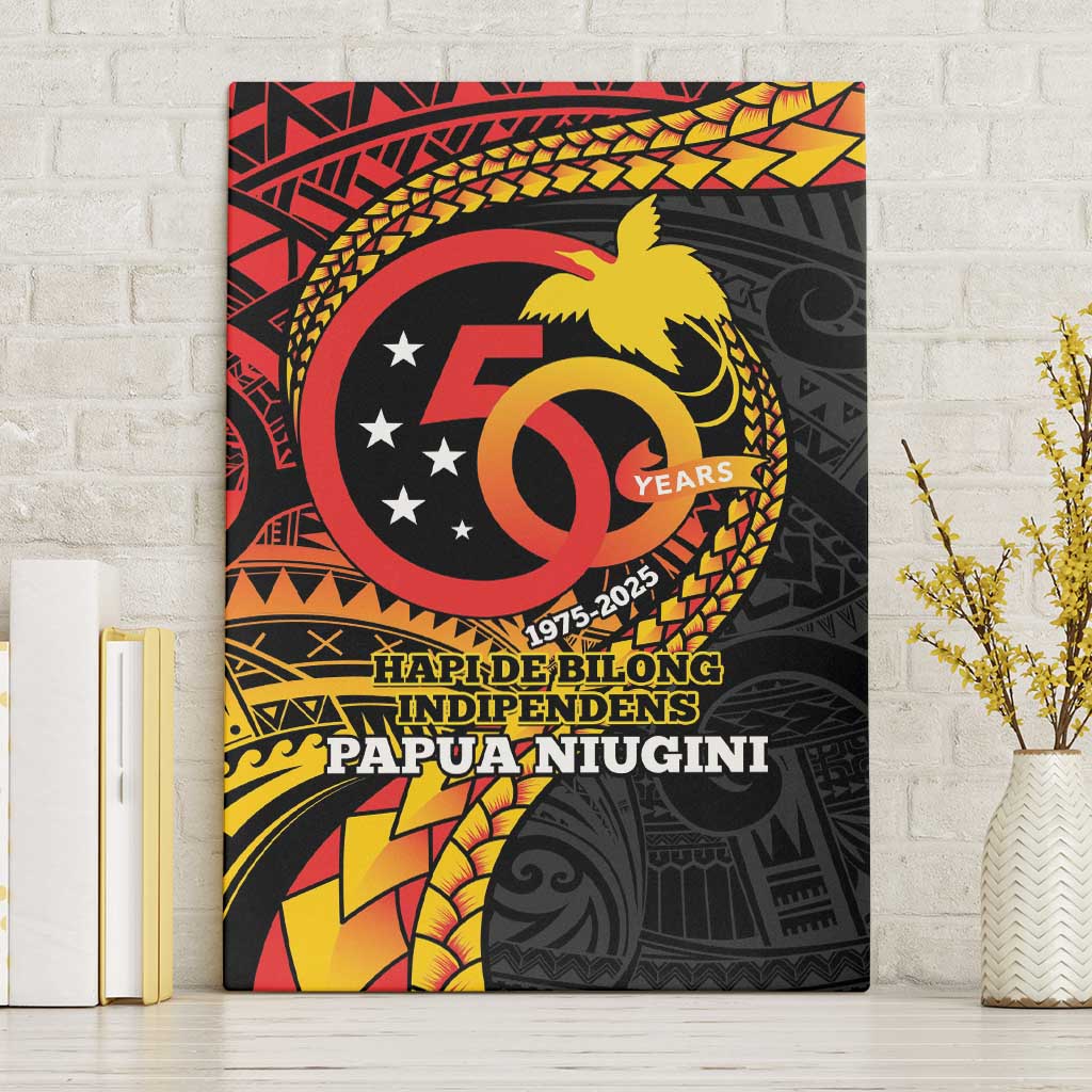 Papua New Guinea Tribal Tattoo Canvas Wall Art 50th Independence Anniversary LT9 Without Frame Black - Polynesian Pride