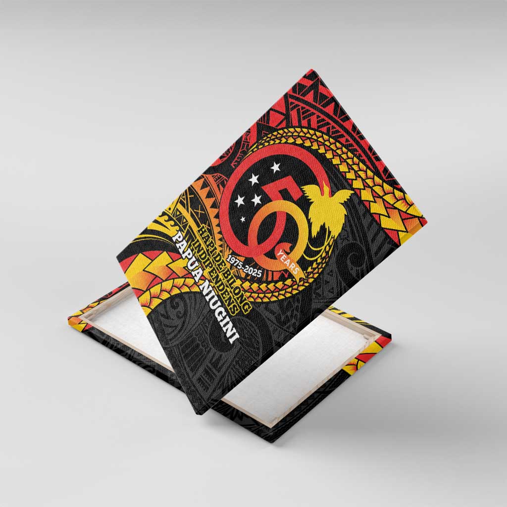 Papua New Guinea Tribal Tattoo Canvas Wall Art 50th Independence Anniversary LT9 With Frame Black - Polynesian Pride
