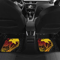 Papua New Guinea Tribal Tattoo Car Mats 50th Independence Anniversary LT9 Set 2pcs - Back Black - Polynesian Pride