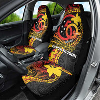 Papua New Guinea Tribal Tattoo Car Seat Cover 50th Independence Anniversary