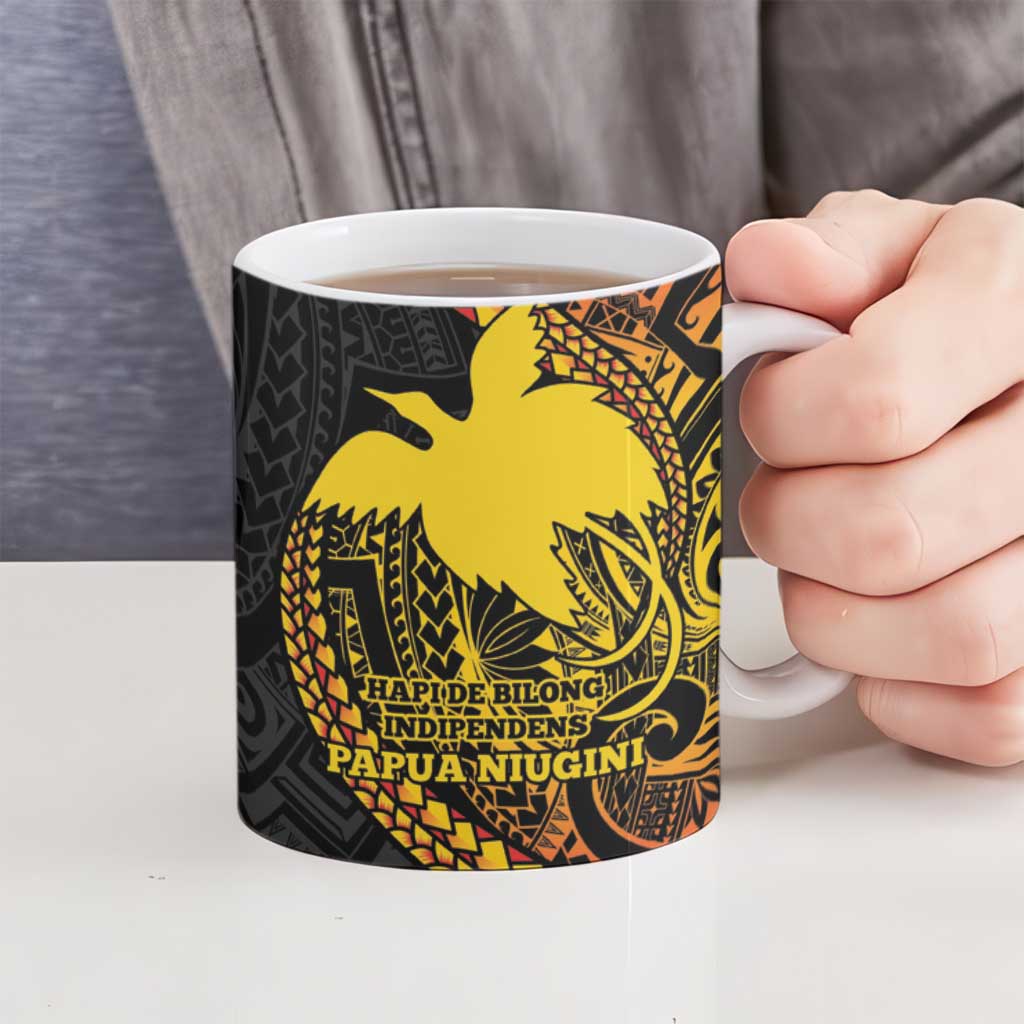 Papua New Guinea Tribal Tattoo Ceramic Mug 50th Independence Anniversary - Polynesian Pride