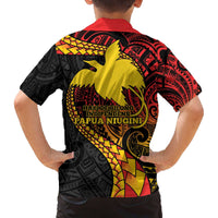 Papua New Guinea Tribal Tattoo Family Matching Off The Shoulder Long Sleeve Dress and Hawaiian Shirt 50th Independence Anniversary