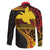Papua New Guinea Tribal Tattoo Family Matching Off The Shoulder Long Sleeve Dress and Hawaiian Shirt 50th Independence Anniversary
