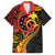 Papua New Guinea Tribal Tattoo Family Matching Off Shoulder Maxi Dress and Hawaiian Shirt 50th Independence Anniversary