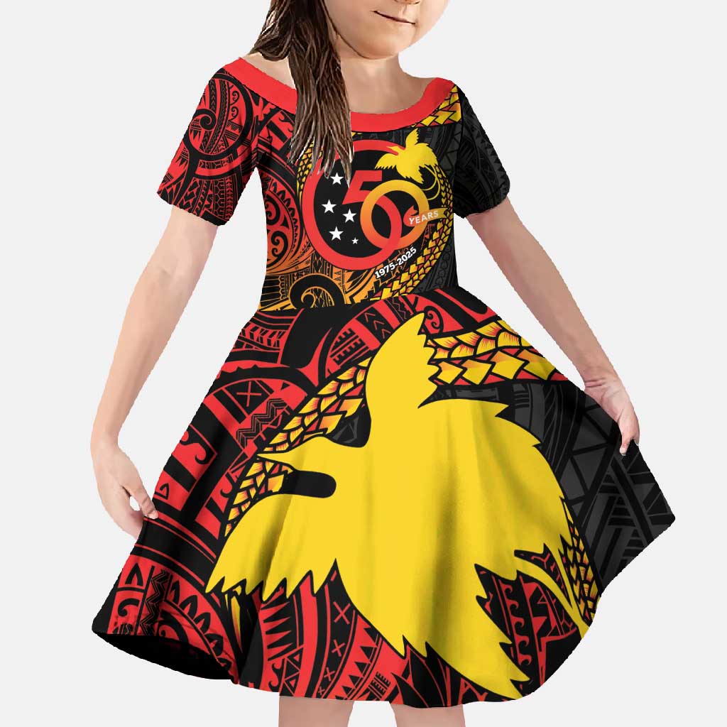 Papua New Guinea Tribal Tattoo Family Matching Tank Maxi Dress and Hawaiian Shirt 50th Independence Anniversary